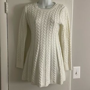 White long sleeve sweater dress